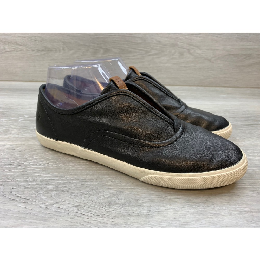 Frye Ivy Black Leather Slip On Sneakers Shoes Women's 8.5 Classic Shoes